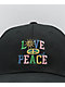 Petals and Peacocks Love And Peace Black Strapback Hat