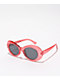 Petals and Peacocks Nevermind Clear Red Sunglasses