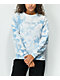 Petals and Peacocks Peace & Petals Blue Tie Dye Crewneck Sweatshirt - Thumbnail image 1 of 4