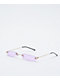 Petals and Peacocks Solesta Slim Frameless Purple Sunglasses - Thumbnail image 1 of 2