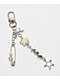Petals and Peacocks Starry Eyed Silver & White Bag Charm - Thumbnail image 1 of 2