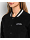 Petals by Petals & Peacocks Billie Black Corduroy Crop Varsity Jacket - Thumbnail image 3 of 4
