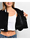 Petals by Petals & Peacocks Billie Black Corduroy Crop Varsity Jacket - Thumbnail image 4 of 4