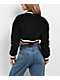Petals by Petals & Peacocks Billie Black Corduroy Crop Varsity Jacket - Thumbnail image 2 of 4