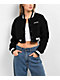 Petals by Petals & Peacocks Billie Black Corduroy Crop Varsity Jacket - Thumbnail image 1 of 4