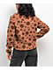 Petals by Petals & Peacocks Flower Brown Sherpa Zip Jacket - Thumbnail image 2 of 3