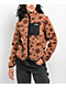 Petals by Petals & Peacocks Flower Brown Sherpa Zip Jacket - Thumbnail image 1 of 3