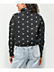 Petals by Petals and Peacocks Daisy Garden Black Quarter Zip Sweatshirt - Thumbnail image 2 of 4