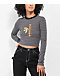Petals by Petals and Peacocks Electric Lady Black & Grey Crop Long Sleeve T-Shirt