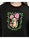 Petals by Petals and Peacocks Happy Trip Black Cropped Crewneck Sweatshirt