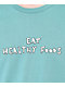 Porous Walker Eat Healthy Foods camiseta en verde azulado