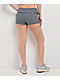 Pretty Garbage Celeste Ruched Blue & Grey Stripe Foldover Shorts - Thumbnail image 2 of 4
