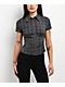 Pretty Garbage Colette Navy Plaid Crop Button Up Shirt - Thumbnail image 1 of 3