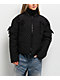 Pretty Garbage Daisy Polka Dot Black Crop Puffer Jacket - Thumbnail image 5 of 5