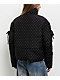 Pretty Garbage Daisy Polka Dot Black Crop Puffer Jacket - Thumbnail image 2 of 5