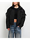 Pretty Garbage Daisy Polka Dot Black Crop Puffer Jacket - Thumbnail image 1 of 5