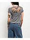 Pretty Garbage Juno Blue Henley Crop T-Shirt - Thumbnail image 2 of 3