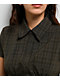 Pretty Garbage Loraine Olive Button Up Crop Shirt - Thumbnail image 3 of 3