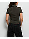 Pretty Garbage Loraine Olive Button Up Crop Shirt - Thumbnail image 2 of 3