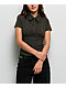 Pretty Garbage Loraine Olive Button Up Crop Shirt - Thumbnail image 1 of 3