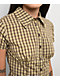 Pretty Garbage Lorane Yellow Plaid Crop Button Up Shirt - Thumbnail image 4 of 4
