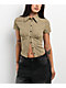 Pretty Garbage Lorane Yellow Plaid Crop Button Up Shirt - Thumbnail image 1 of 4