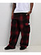 Pro Club Ombre Heavyweight Red & Black Cargo Sweatpants - Thumbnail image 1 of 6
