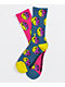 Psockadelic Half Happy Blue & Pink Mismatched Crew Socks
