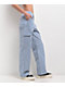 Quiksilver Lizzie Stripe Blue & White Cargo Pants - Thumbnail image 3 of 5