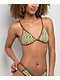 Quiksilver Lowers Tile Green & White Triangle Bikini Top - Thumbnail image 1 of 9