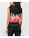 Ragged Priest Burnout Flame Black & Pink Crop Sweater Vest - Thumbnail image 2 of 3