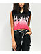 Ragged Priest Burnout Flame Black & Pink Crop Sweater Vest - Thumbnail image 1 of 3