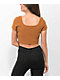 Ragged Priest Corset Hem Brown Crop Top - Thumbnail image 2 of 3