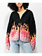 Ragged Priest Enlightened Black & Pink Hooded Zip Sweater - Thumbnail image 1 of 3