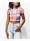 Ragged Priest Neato Panel Pattern Purple Crop Top - Thumbnail image 1 of 3