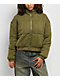 Rebel Veil Cable Knit Green Puffer Jacket - Thumbnail image 3 of 6