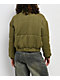 Rebel Veil Cable Knit Green Puffer Jacket - Thumbnail image 2 of 6