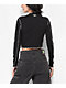 Reebok Classics Exposed Seam Black & White Crop Long Sleeve Shirt - Thumbnail image 2 of 4