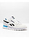 Reebok Kids Classic Leather White, Black & Aqua Skate Shoes - Thumbnail image 1 of 4