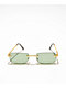 Rimless Braid Green & Gold Rectangle Sunglasses - Thumbnail image 2 of 3