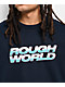 Rough World Burn Out Navy T-Shirt - Thumbnail image 3 of 3