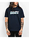 Rough World Burn Out Navy T-Shirt - Thumbnail image 2 of 3