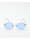 Round Studded Blue & Silver Sunglasses