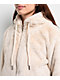 STOOSH Faux Fur Beige Crop Zip Hoodie - Thumbnail image 3 of 4