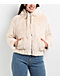 STOOSH Faux Fur Beige Crop Zip Hoodie - Thumbnail image 1 of 4