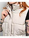 STOOSH Quilted White Crop Puffer Vest - Thumbnail image 3 of 3