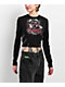 SWIXXZ Creature Chain Black Long Sleeve Crop T-Shirt - Thumbnail image 1 of 4