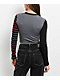 SWIXXZ Creepy Chrome Grey Long Sleeve Crop T-Shirt - Thumbnail image 2 of 3