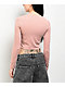 SWIXXZ Dark Castles Pink Long Sleeve Crop T-Shirt - Thumbnail image 2 of 3