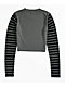 SWIXXZ Heavenly Grey Stripe Long Sleeve T-Shirt - Thumbnail image 6 of 6